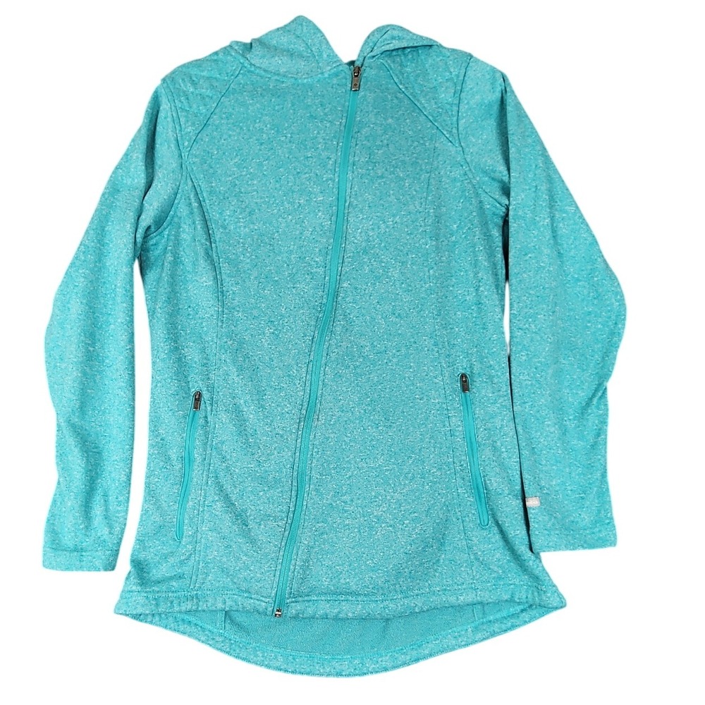 Columbia L Womens Full‎ Zip Green Heathered Hoodie Jacket Athletic